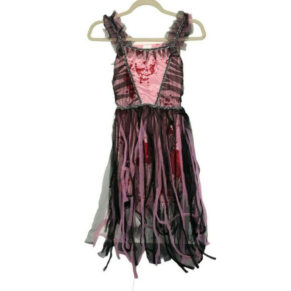 Spirit of Halloween Other - Halloween Spooky Gray Pink Tulle Dress w Blood Girls 8-10 Creepy Costume